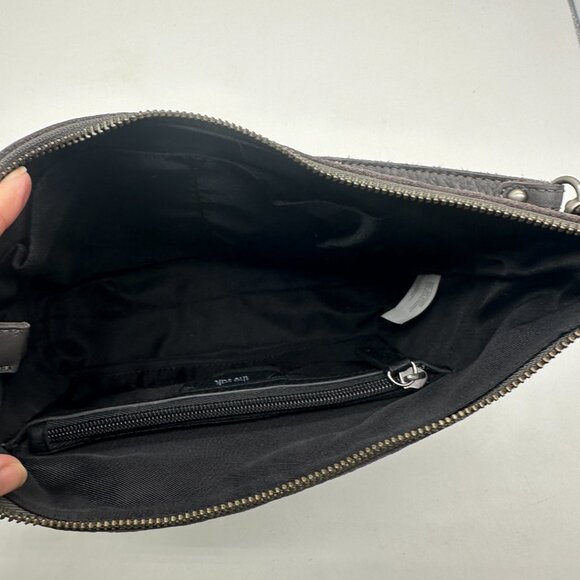 The SAK Pebble Leather Small Shoulder Bag Handbag Purse Slate Gray EUC Like New - Picture 4 of 4